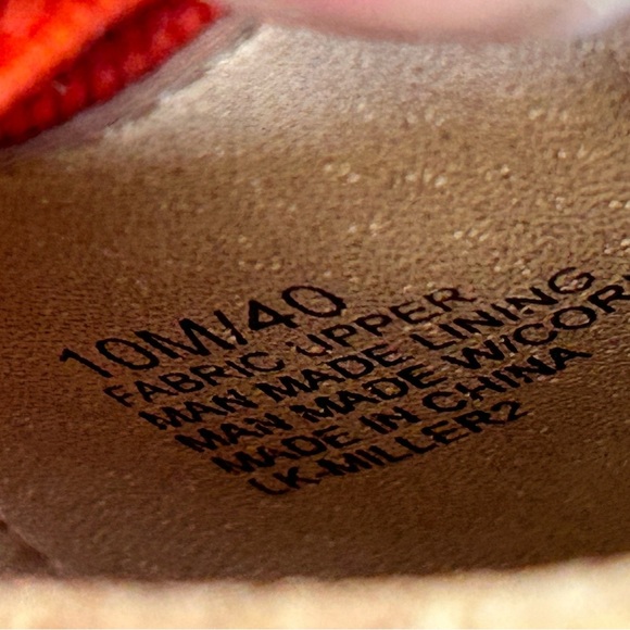 Lucky Brand Miller Platform  Orange/White Stripe High Cork Wedge Sz 10 - Picture 5 of 12